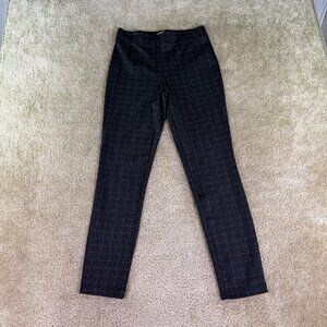 Max Studio Women's Black Leggins Size S Mid Rise Ankle Check Windowpane F077